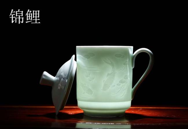 非遗影青瓷浮雕办公杯系列